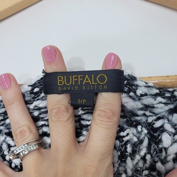 Buffalo David Bitton Women Black White Long Sleeve Knit Pullover Sweater Size S - Picture 10 of 14